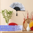 thumbnail image 6 of Hengguang 4Pcs Handheld Folding Fan, Line Dancing Fans, Oriental Folding Fan for Ladies, Floral Pattern Hand Held Fans Silk Fans with Tassel, Hollowed Hand Holding Fans for Women, 6 of 7