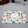 thumbnail image 2 of MKHERT Funny Wild Animals Hedgehog Deer Fox Rabbit and Owl Placemats Table Mats for Dining Room Kitchen Table Decoration 12x18 inch,Set of 6, 2 of 4