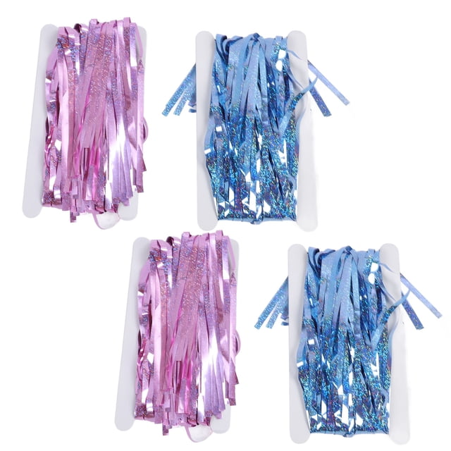 Fringe Curtain, 4PCS Set Multifunctional Reusable Metallic Tinsel Foil Fringe Curtain Practical Foldable Tinsel Door Curtain Decorative Accessories for Parties