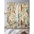 thumbnail image 4 of Vintage Plant Semi Sheer Curtains 96 Inch Length 2 Panels Set, Boho Botanical Flowers Green Leaf Ferns Sheer Kitchen Curtain Privacy Voile Window Curtain for Living Room Bedroom Rod Pocket Drapes, 4 of 7