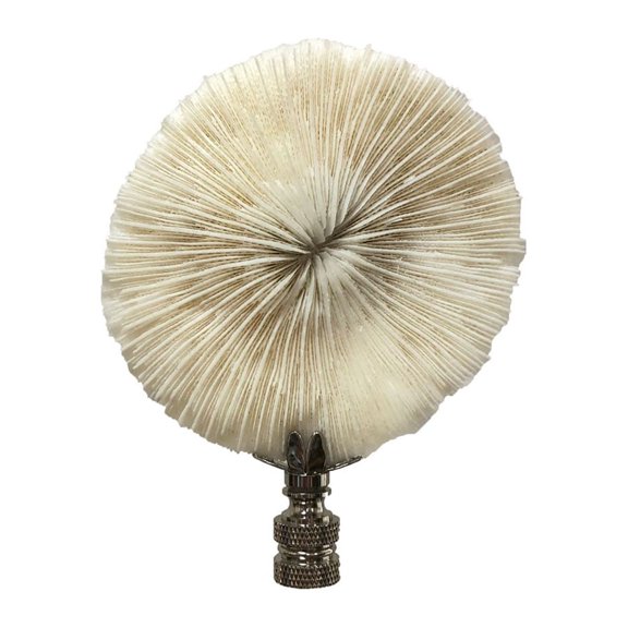 Royal Designs, Inc. Natural Coral Lamp Finial for Lamp Shade, F-5069SL-1, Polished Silver, Single