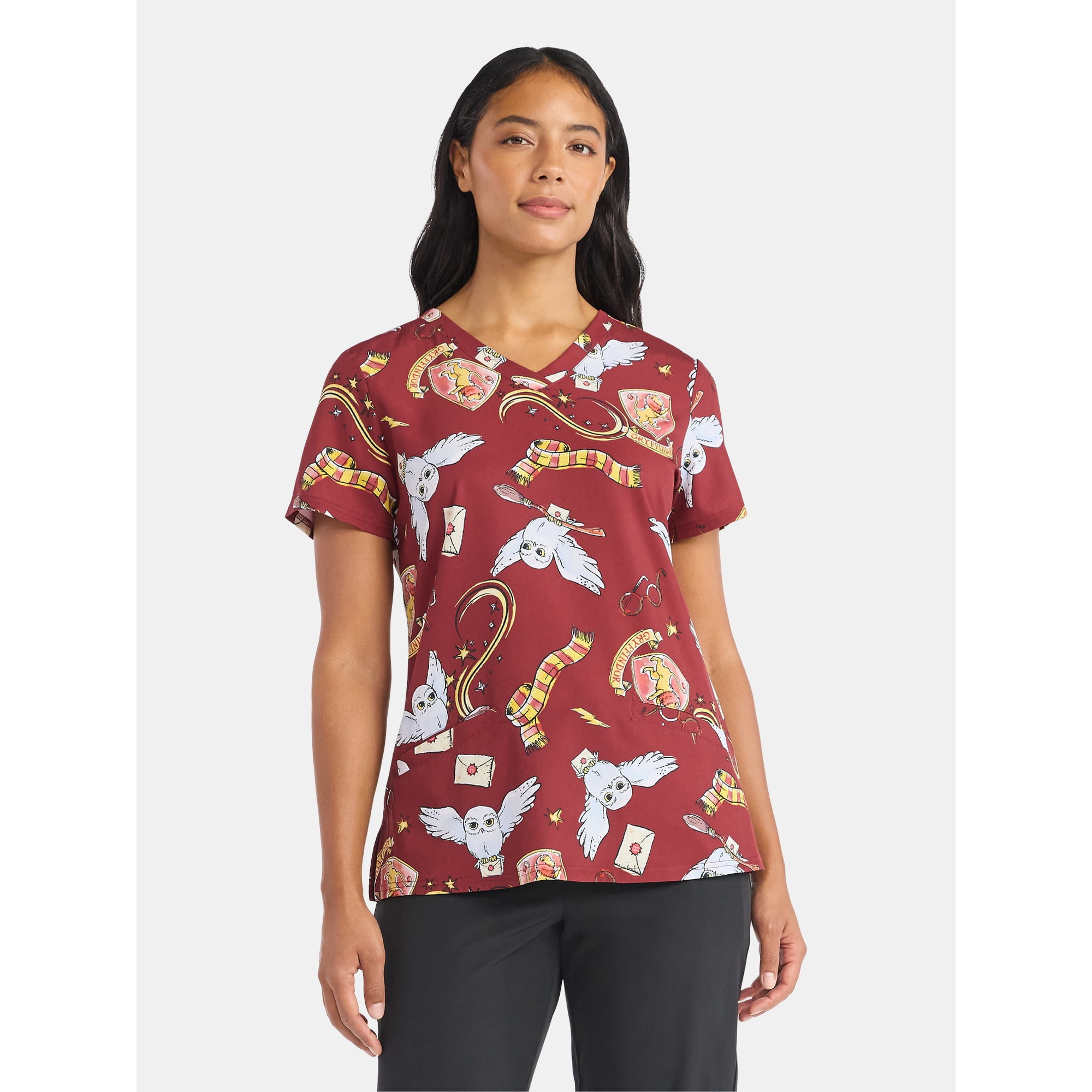 Harry Potter Women's Scrub Top, Sizes S-3XL