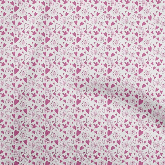 oneOone Georgette Viscose Pink Fabric Heart Quilting Supplies Print Sewing Fabric By The Yard 42 Inch Wide
