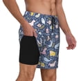 thumbnail image 2 of Balery Cute Baby Animals Mens Swim Trunks Swim Shorts for Men Quick Dry Inseam Beach Shorts with Compression Liner Pocket-Large, 2 of 9