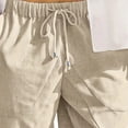 thumbnail image 3 of GLESTORE Mens Capri Pants Elastic Waist Mens Beach Pants with Pocket Summer Casual Khaki XL, 3 of 4