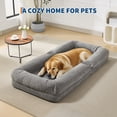 thumbnail image 6 of LIZHOUMIL Convertible Pet Sofa Bed, 65" Chenille Lounger w/ Memory Foam & Pillows, 6 of 9