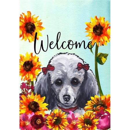 Best of Breed HH631891 Poodle Best of Breed HHS Welcome Garden Flag  Grey