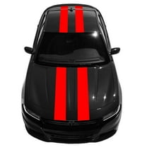 Clausen's World 9" Double Center Racing Stripes Vinyl Decal - Compatible with Dodge Charger