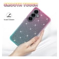 thumbnail image 3 of Rosebono Compatible With Samsung Galaxy S24 Case, Hybrid Glitter Sparkle Transparent Colorful Gradient TPU Skin Cover Protection Case (Pink/Teal), 3 of 4