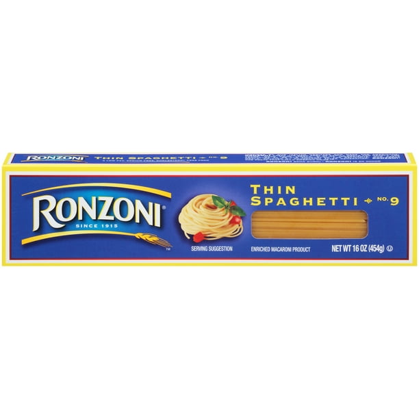 Ronzoni Thin Spaghetti Pasta No. 9, Classic 16 ounce box