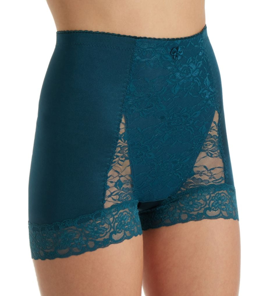 Rhonda Shear size S Black 3867B Shapewear Pin Up Floral Lace Control Panty Brief