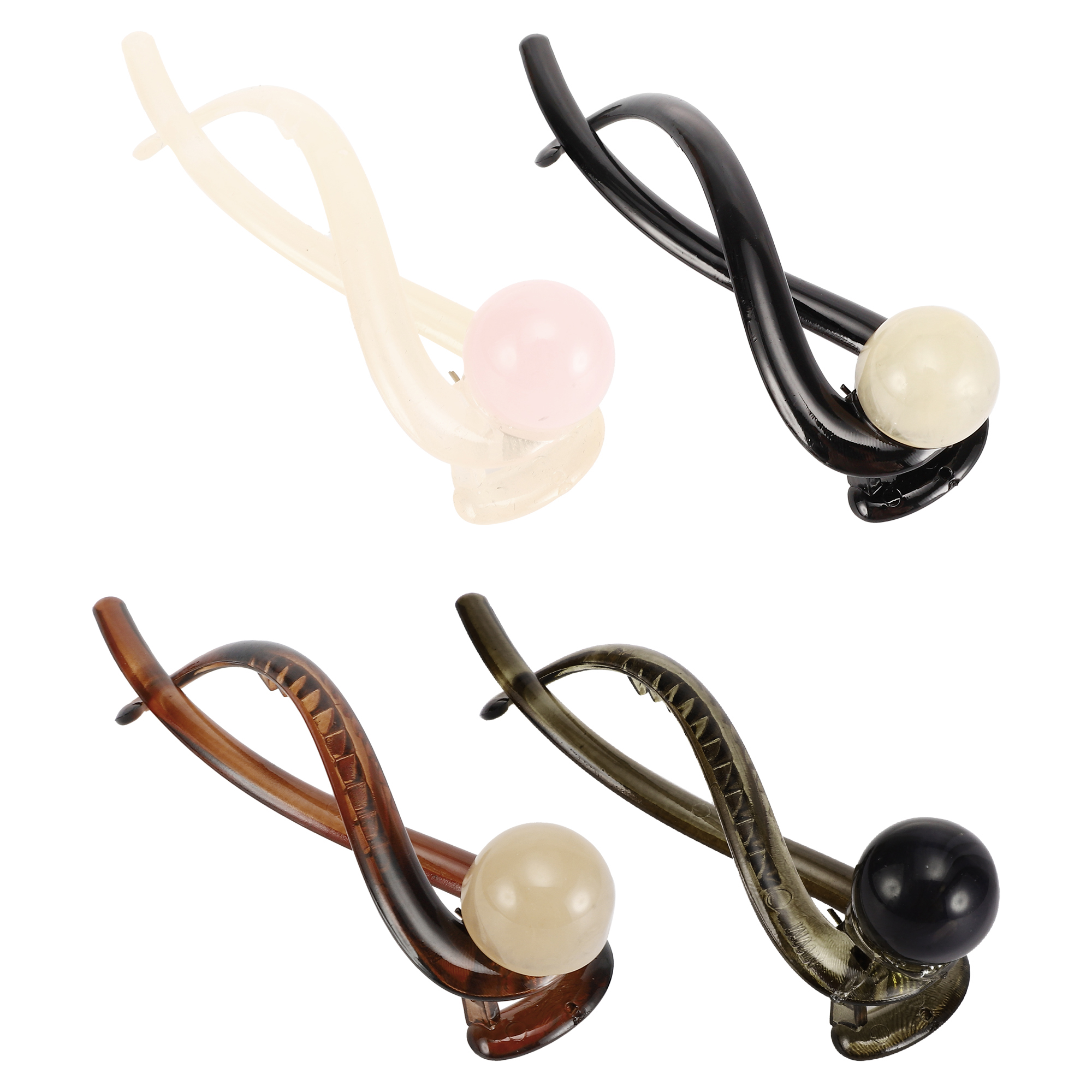 Unique Bargains Women's Elegant Cute Hair Clips 4.33"x1.38"x1.26" Multicolored 4 Pcs