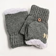 thumbnail image 3 of Sinpiling Womens and Mens Fleece Lined Winter Convertible Gloves & Mittens Casual Solid Thermal Warm Wool Knitted Fingerless Glove, 3 of 3