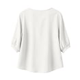 thumbnail image 4 of Wutalume Women's 3/4 Sleeve Button Down Top - Casual Cotton Blouse with Front Button Closure, 3/4 Sleeve Blouses for Women, Womens Summer Tops Lightweight,White L, 4 of 8