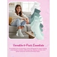 thumbnail image 6 of Justice Boyfriend Rib Ankle Socks for Girls with Lettuce Edge Anklet, 6 pk Green, 6 of 7