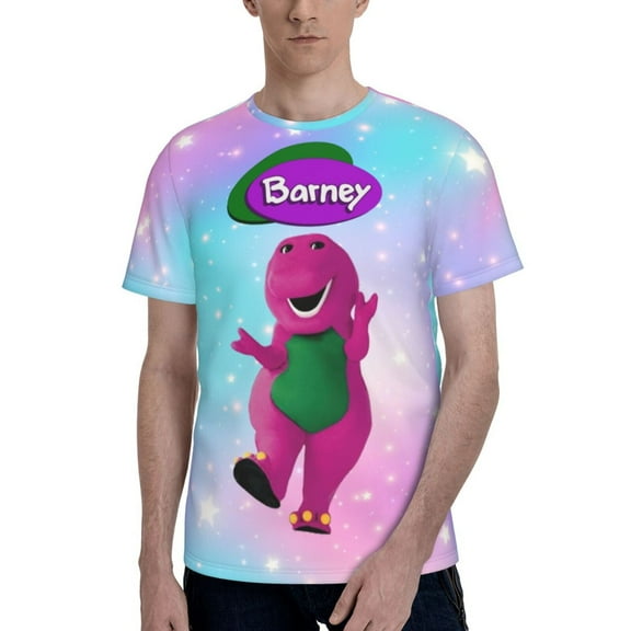 Unisex 3D Print Barney And Friend T Shirts Graphic Casual Summer Short Sleeve Cartoon Tees Shirt for Men Women