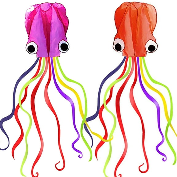 HENGDA KITE 2 pack 196" Polyester Software Octopus Kite Outside Toy
