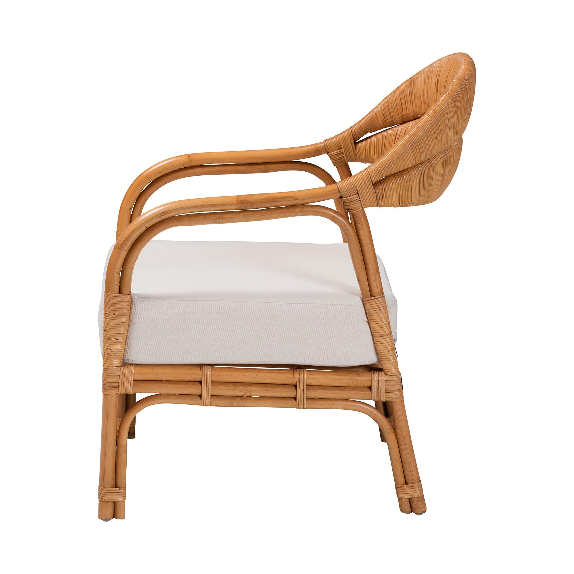 bali & pari Marisa Boho Arm Chair, Light Honey