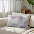 thumbnail image 3 of Purple White Queen Size Pillow Cover, Pillowcase Protectors with Zipper, Breathable Decorative Throw Pillow Case Cover, Abstract Grey Chrysanthemum Flower Floral Pillow Shams for Couch Sofa 20x30Inch, 3 of 8