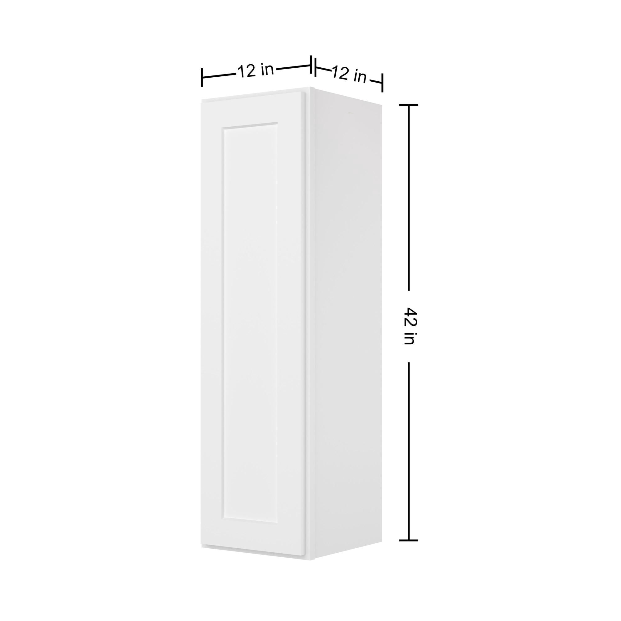 Furinno Shaker 1-Door-3 Shelves Wall Kitchen Cabinet, Ready to Assemble, 12 D x 12 W x 42 H, White