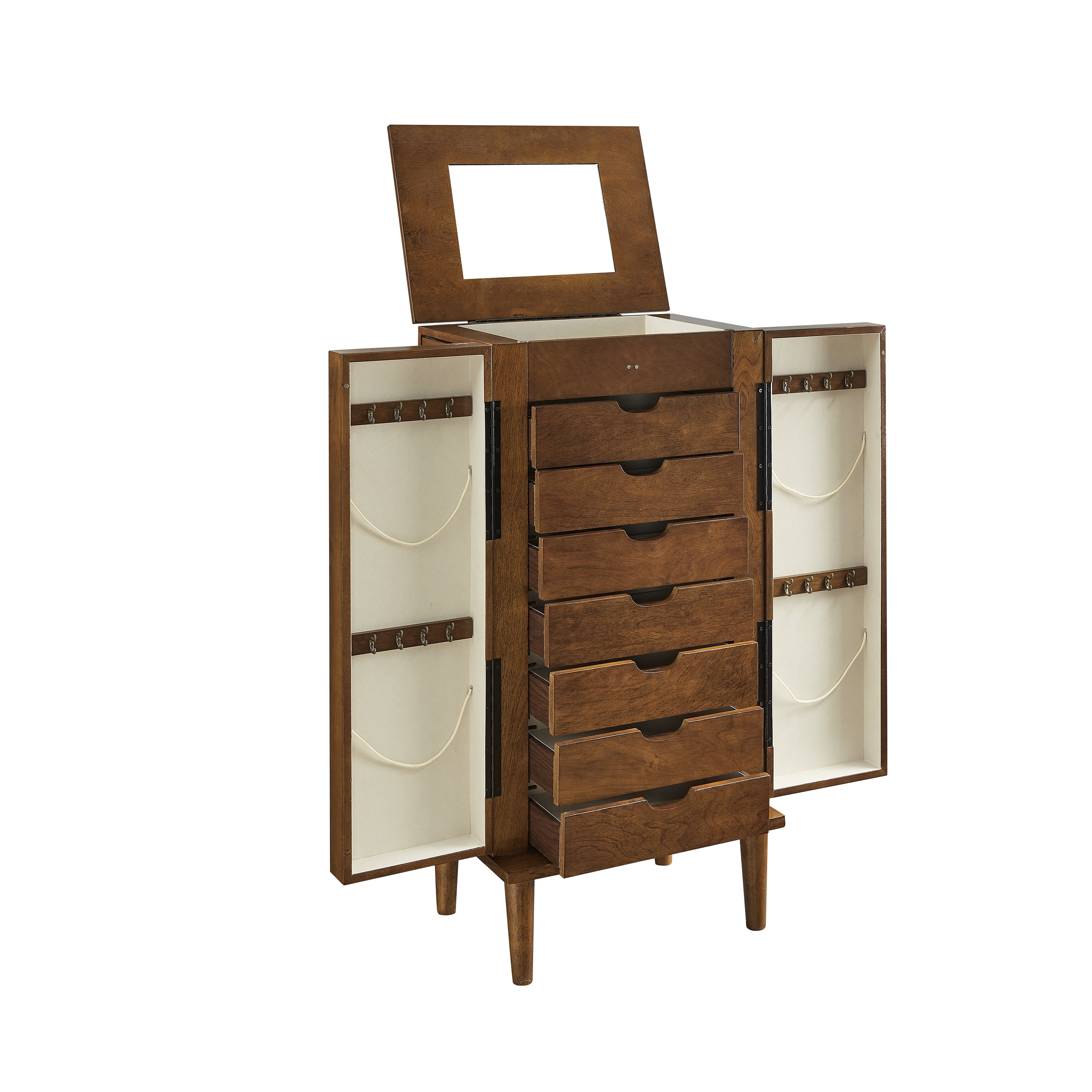 Powell Barjune Jewelry Armoire, Walnut