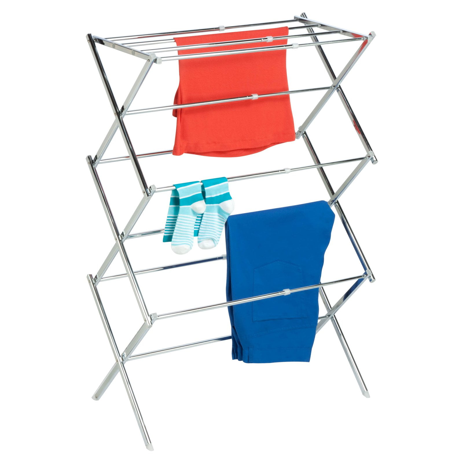 Honey Can Do Folding Wood Accordion Drying Rack, Chrome