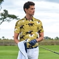 thumbnail image 3 of Pofeuu Horsemen In Horseraces Print Men's Loose Fit Midweight Short-Sleeve Pocket Polo-4X-Large, 3 of 6