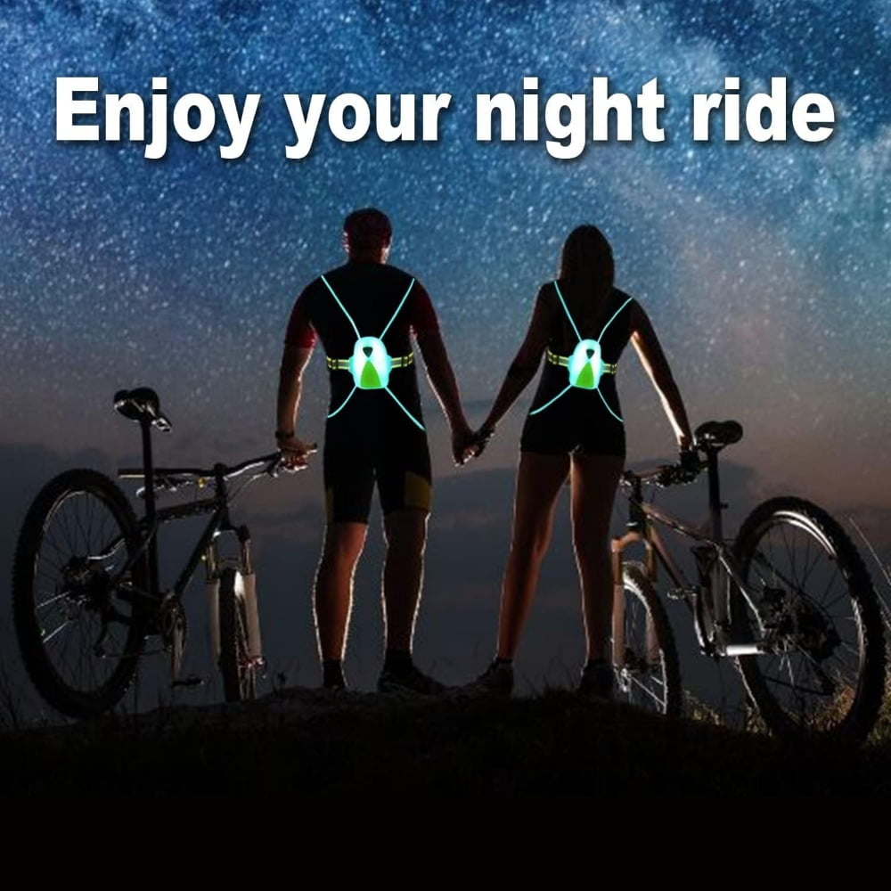 Reflective Vest Running Lights for Runners Reflective Running Vest for Women Kids Men Walking Light for Night Walking Biking USB Rechargeable LED Running Vest