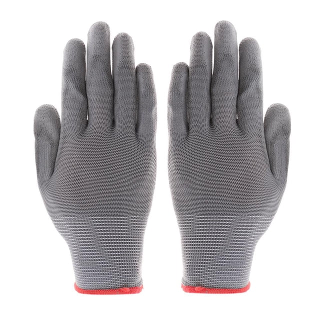 PU Guantes Trabajadores Conductor Constructores Jardinería Seguridad protectora Manopla gris Hugtrwg Para estrenar