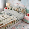 thumbnail image 3 of Erosebridal Winter Village Zipper Twin Comforter Sets with Fitted Sheet and 2 Pillowcases,Cozy Christmas Scene Zipper Bedding Set,Light Gray Reversible,4 Pieces, 3 of 7