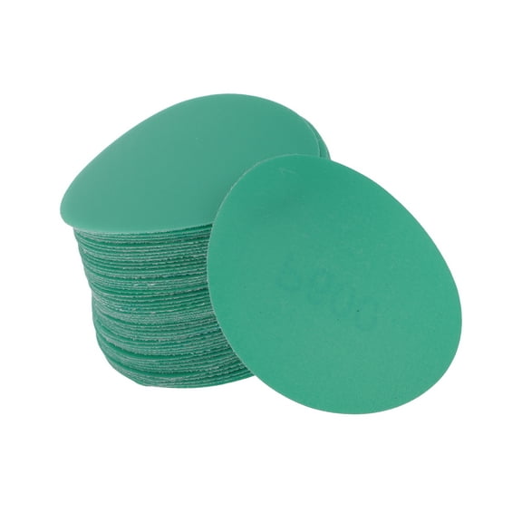 Unique Bargains Sanding Discs 3" 600 Grit Automotive Repair Round Hook and Loop Sandpaper Polyester Film Green 50 Pcs