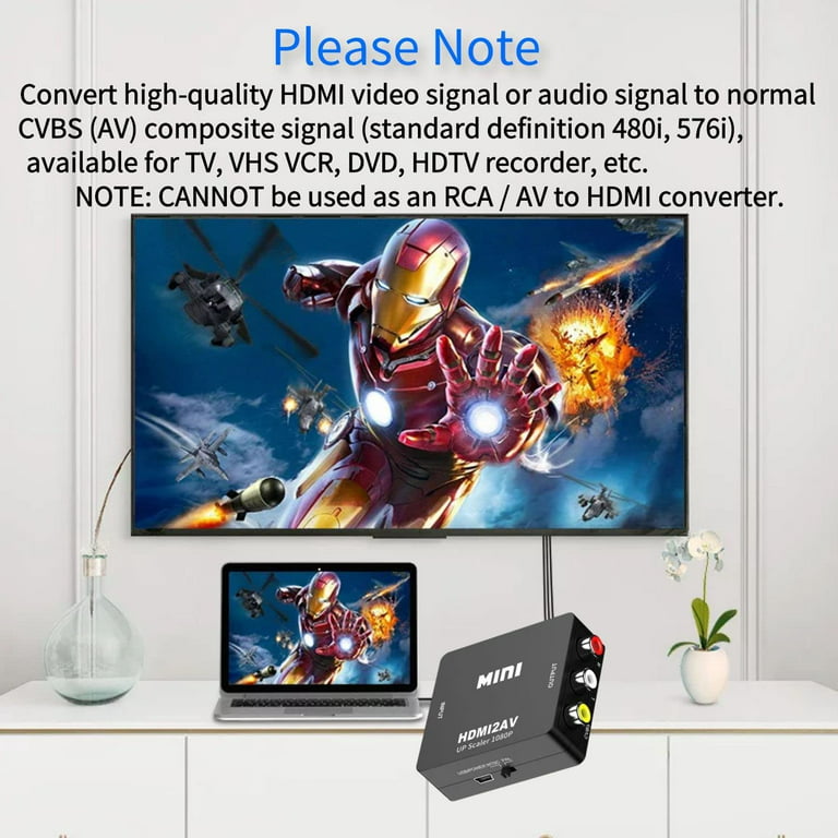 HDMI to RCA Converter AV/CVSB L/R Video Box HDMI2AV 1080P HDMI to AV  Adapter For PC Laptop CRT TV Set Top Box Support NTSC PAL