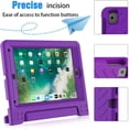 thumbnail image 6 of BMOUO Kids Case for iPad 5th/6th Generation (9.7-inch, 2017/2018), iPad Air 2 / iPad Pro 9.7 Case with Built-in Screen Protector, Shockproof Protective Cover with Handle Stand for Kids, Purple, 6 of 7