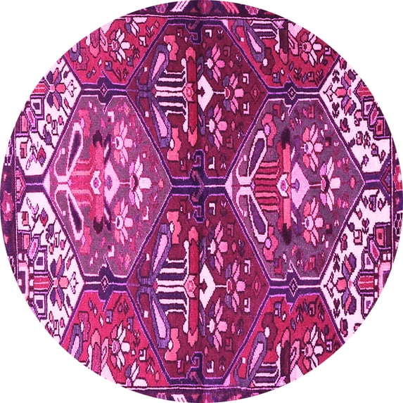Ahgly Company Indoor Round Persian Pink Traditional Area Rugs, 3' Round