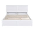thumbnail image 3 of Queen Size Platform Bed, Modern Multi-Functional Storage Bed Frame with Pull Out Shelves and Trundle, Solid Wood Queen Bed for Bedroom, Living Room, White, 3 of 9