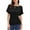 Black, variant on Womens Casual T Shirts Dolman Short Sleeve Shirts Boat Neck Ruched Tops Summer Lightweight Tops