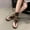 Coffee, variant on FRSASU Womens Tassel Embellished Flip Summer Boots Vintage Open Toe Flat with Slip On Mid-calf Booties Khaki