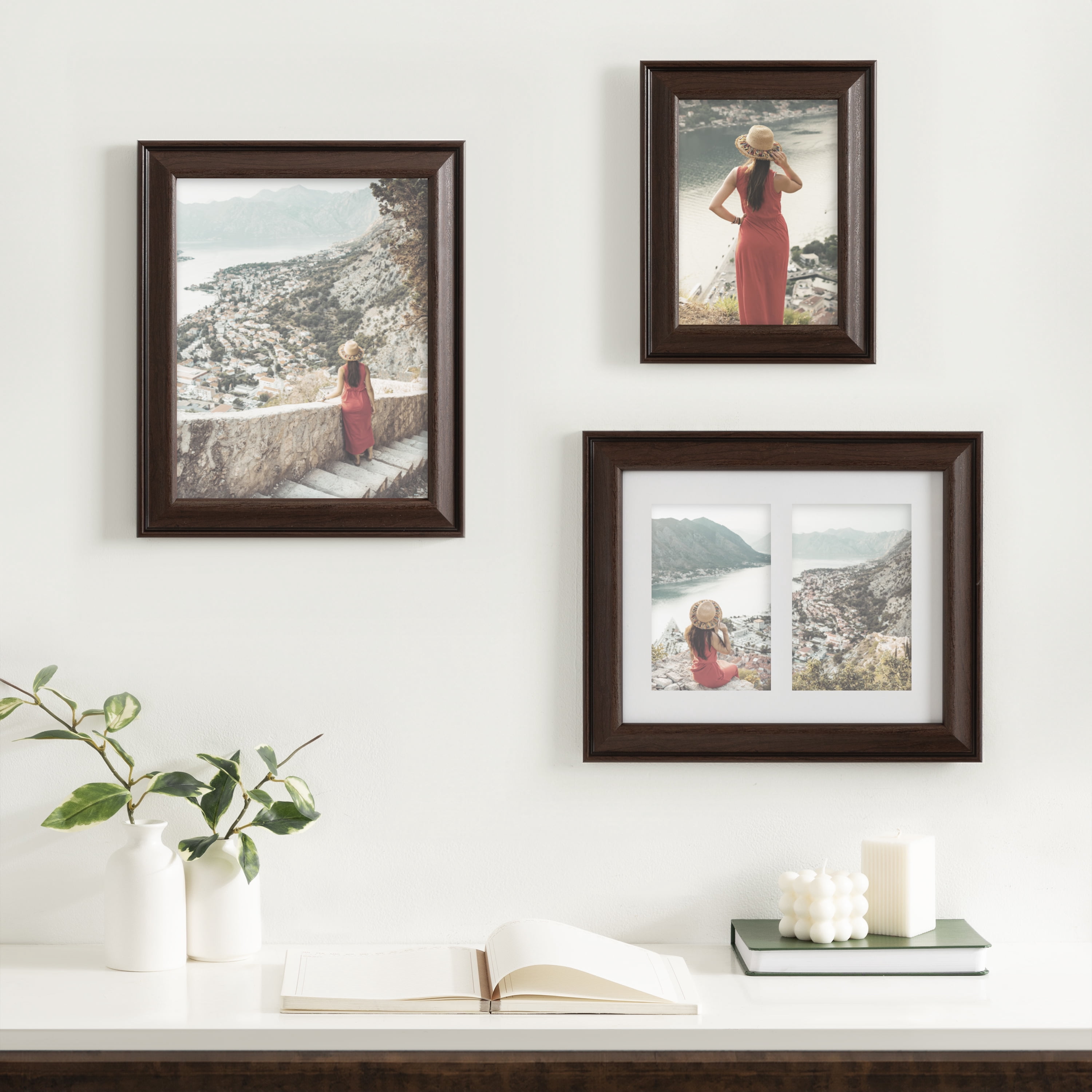 DesignOvation 8x10 Cherry/Black Decorative Tabletop Picture Frame