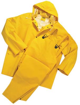 Yellow Galeton 7960-XXXL-YW Repel Rainwear 0.35mm PVC//Polyester Rain Jacket with Detachable Hood 3XL