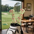 thumbnail image 4 of Yuyamidu Cute Cherry Golf Head Covers for Driver Fairway Woods and Hybrids Golf Ball Leather Golf Club Headcovers for Women, Green, 4 of 8