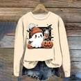thumbnail image 3 of Xudanell Ghost Pattern Womens Halloween Sweatshirt Winter Pumpkin Print Womens Halloween Tops Going Out, 3 of 4