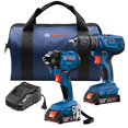thumbnail image 1 of BOSCH 18V 2-Tool Combo Kit with 1/2 In. Compact Drill/Driver and 1/4 In. Hex Impact Driver GXL18V-26B22, 1 of 5
