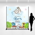 thumbnail image 2 of Custom Name Racoon House Boy Baby Shower Backdrop, 2 of 5