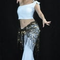 thumbnail image 2 of Belly Dance Sequin Belt, Fringe Dance Skirt Dancer Perform Practice Skirt, for Gold, 2 of 8