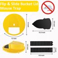 thumbnail image 5 of Kicbertin 5 Gallon Bucket Lid Mouse Rat Trap 3 Pack Mice Mouse Trap Bucket Flip Lid,Mouse Trap Bucket Indoor Outdoor,Mouse Trap Bucket Lid Auto Reset,Humane Mouse Trap,Reusable Mouse Trap Bucket Lid, 5 of 8