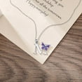 thumbnail image 3 of AOBOCO Initial Necklace for Women 925 Sterling Silver Purple Butterfly with A-Z 26 Letters Pendant Necklace for Graduation Gifts, 3 of 10