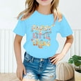 thumbnail image 2 of Huowey Kids Kid Girls Cute Fashion Printed T-Shirt Crew Neck Short Sleeve Tee Summer Casual Loose Comfortable Tops Trendy Dailywear, 6-8 Years, 2 of 4