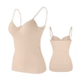 thumbnail image 2 of Xdegoge Camisole Tops for Women Built In Bra V Neck Adjustable Spaghetti Strap Sleeveless Padded Tank Top Yoga Casual Summer Basic Fitted Undershirt Sizes S-6XL, 2 of 6