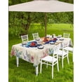 thumbnail image 4 of Hokiten Outdoor Tablecloths with Umbrella Hole & Zipper, Farmhouse Chicken Tablecloth Rectangle 60x84 Inch, Watercolor Flowers Floral Farmhouse Waterproof Table Cloth, Patio/Pool/Picnic Table Covers, 4 of 7