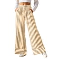 thumbnail image 2 of Sunnin Striped Drawstring Waist Pants with Pockets Straight Leg Relaxed Fit Casual Wear, 2 of 6